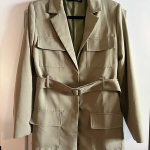 Lioness Olive Green Women's Belted Jacket